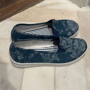 Comfortview Sz 9W Denim Loafer Sneakers EUC